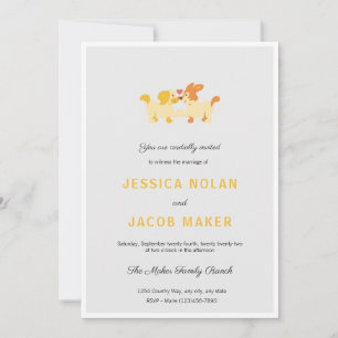 Dogs in Love Wedding Invitation