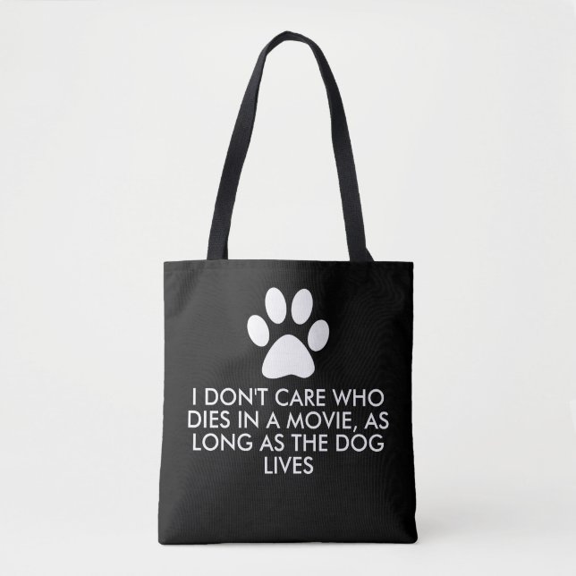 Dogs in Movies with White Paw Print Tote Bag (Front)