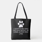 Dogs in Movies with White Paw Print Tote Bag (Back)