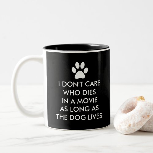Dogs in Movies with White Paw Print Two_Tone Coffee Mug