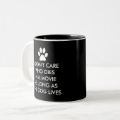 Dogs in Movies with White Paw Print Two-Tone Coffee Mug (Front Left)