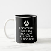Dogs in Movies with White Paw Print Two-Tone Coffee Mug (Left)