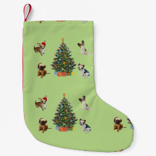 Dogs In Santa Hats Small Christmas Stocking