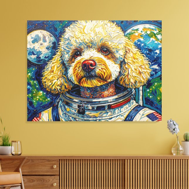 DOGS IN SPACE-POODLE 16 CANVAS PRINT (Insitu(LivingRoom))