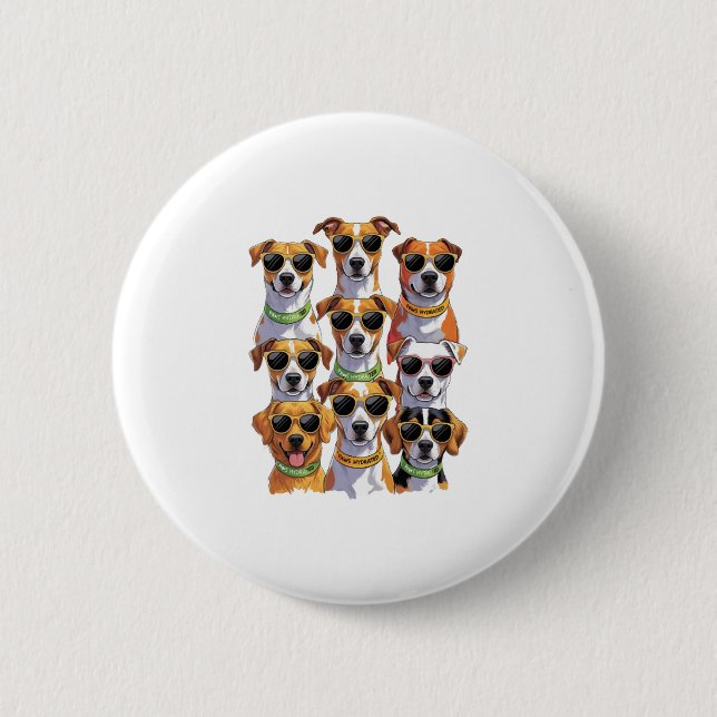 Dogs in sunglasses Paws Hydrated Button (Front)
