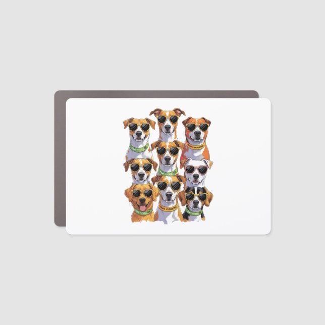 Dogs in sunglasses Paws Hydrated Car Magnet (Front)