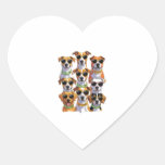 Dogs in sunglasses Paws Hydrated Heart Sticker