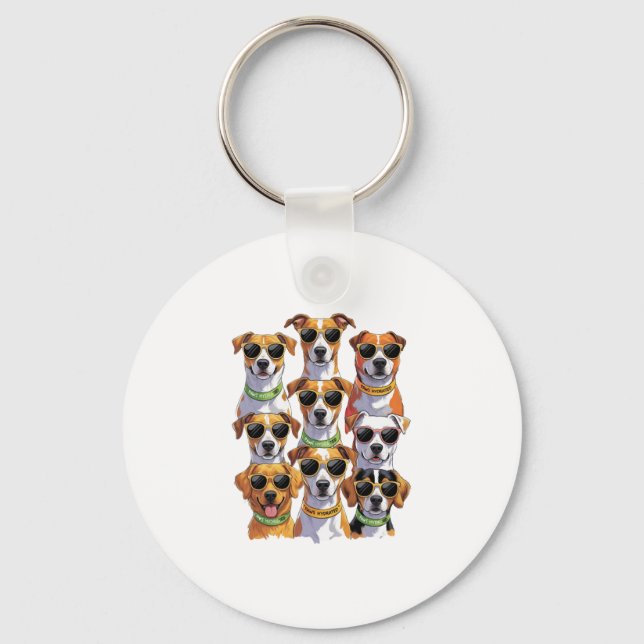 Dogs in sunglasses Paws Hydrated Keychain (Front)