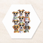 Dogs in sunglasses Paws Hydrated Paper Coaster