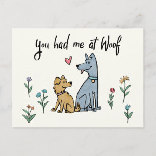 Dogs in the Garden III You Had Me At Woof Postcard