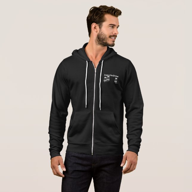 Dogs in the Kitchen Zip Hoodie - White Logo (Front Full)