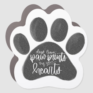 Dogs Leave Paw Prints on Our Hearts Car Magnet