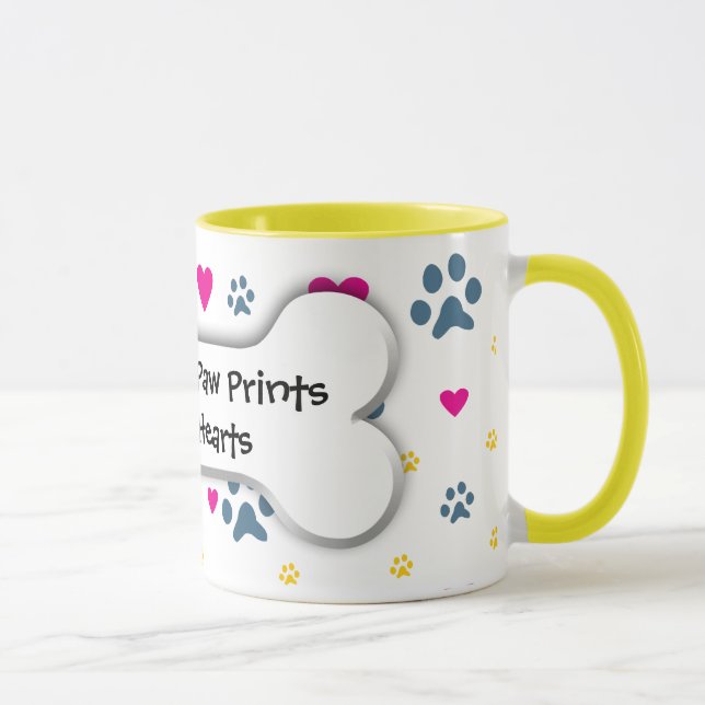 Dogs Leave Paw Prints on Our Hearts Mug (Right)