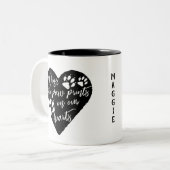 Dogs leave paw prints on our hearts Pet Love Two-Tone Coffee Mug (Front Left)
