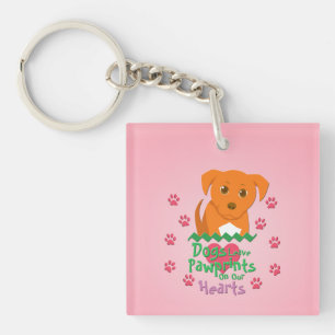 Dogs Leave Pawprints Keychain