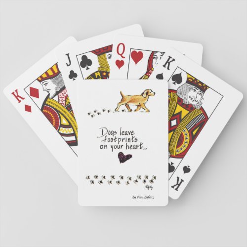 Dogs Leave Pawprints on our Hearts Poker Cards