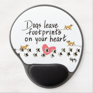 Dogs Leave Pawprints on our Hearts w/name Gel Mou Mouse Pad
