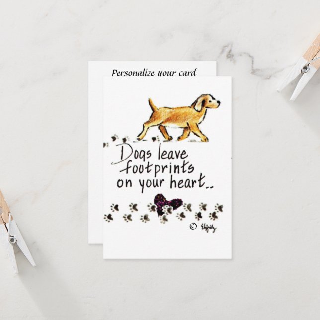 Dogs Leave Pawprints on Your Heart drawing (Front/Back In Situ)