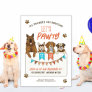 Dogs Let's Pawty Birthday Party Invitation