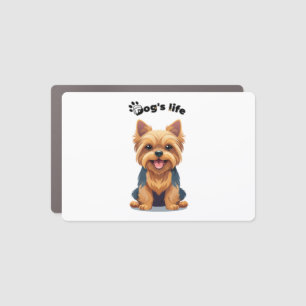 Dog's Life Fun Yorkshire Terrier Illustration Car Magnet