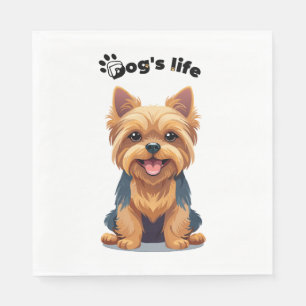 Dog's Life Fun Yorkshire Terrier Illustration Napkins
