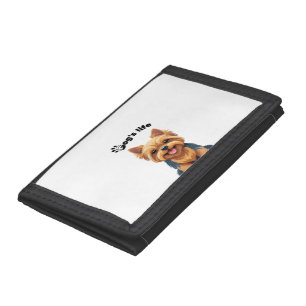 Dog's Life Fun Yorkshire Terrier Illustration Tri-fold Wallet