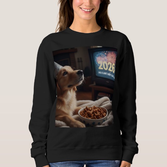 Dogs like new years too Woman's Sweat Shirt (Front)