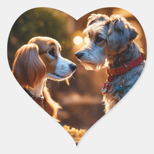 Dogs love capals stiker  heart sticker