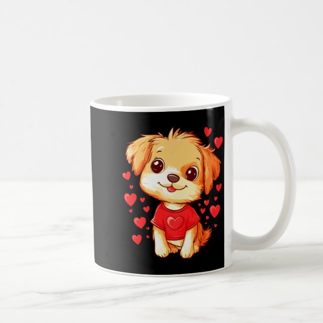 Dogs Lover Heart Girls Puppy Valentine S Day Women Coffee Mug (Right)