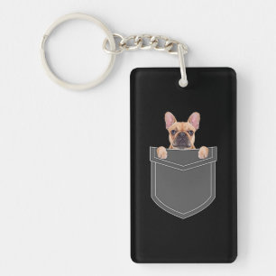Dogs Lovers   French Bulldog In My Pocket Apparel Keychain