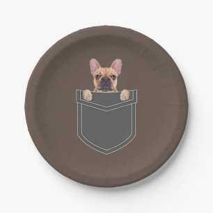 Dogs Lovers   French Bulldog In My Pocket Apparel Paper Plates
