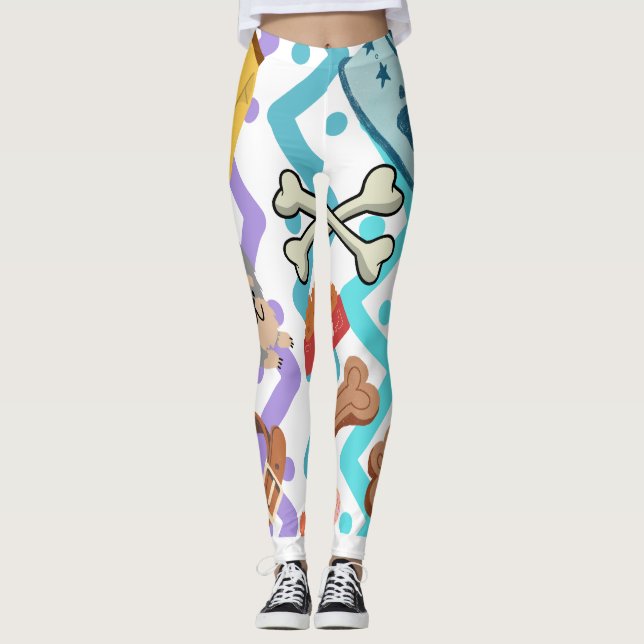 dogs lovers vibes gym leggings (Front)
