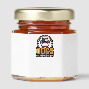 Dogs Make Me Happy Patriotic Paw Vintage Shirt Des Honey Jar Favors