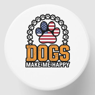 Dogs Make Me Happy Patriotic Paw Vintage Shirt Des Mini Candle Favors
