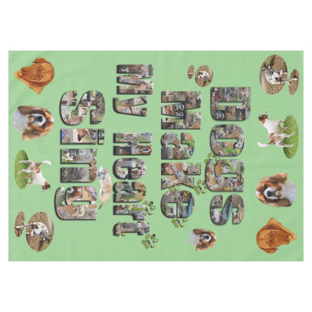 Dogs Make My Heart Sing,  Tablecloth (Front (Horizontal))