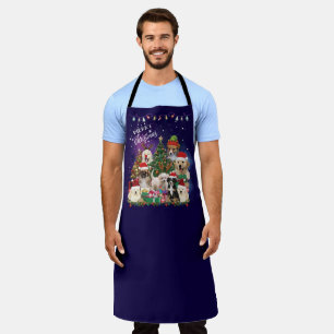 Dogs Merry Christmas Light Apron