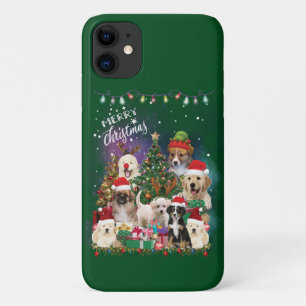 Dogs Merry Christmas Light iPhone 11 Case