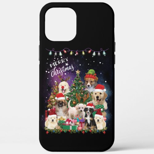 Dogs Merry Christmas Light iPhone 12 Pro Max Case