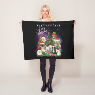 dogs Merry christmas Light Fleece Blanket
