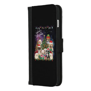 Dogs Merry Christmas Light iPhone 8/7 Plus Wallet Case