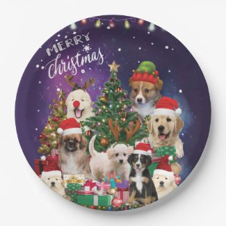 dogs Merry christmas Light