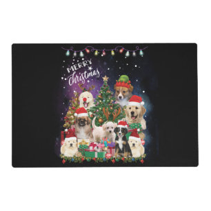 dogs Merry christmas Light Placemat