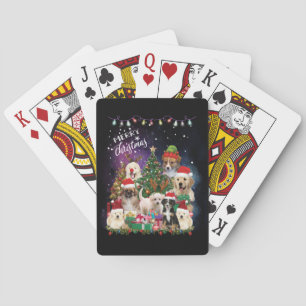 Dogs Merry Christmas Light Poker Cards