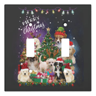 dogs Merry christmas Light Switch Cover