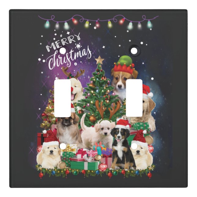 dogs Merry christmas Light Switch Cover (Front)