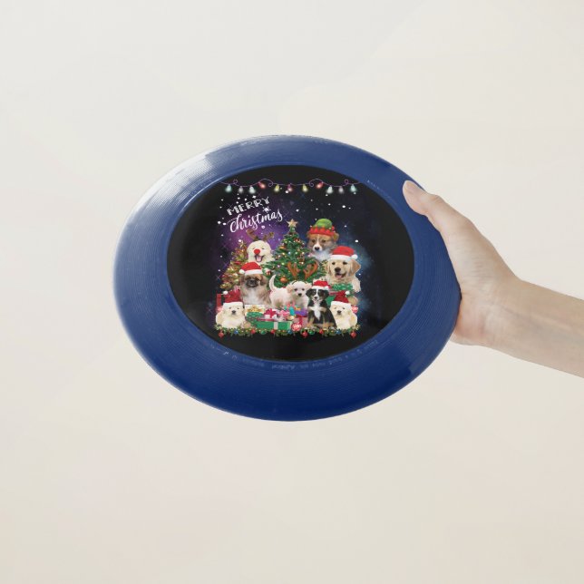 Dogs Merry Christmas Light Wham-O Frisbee (In Hand)