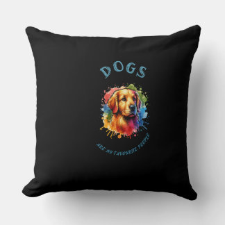Dogs motif throw pillow