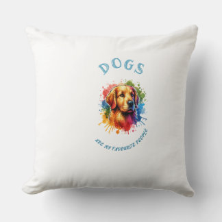 Dogs motif throw pillow