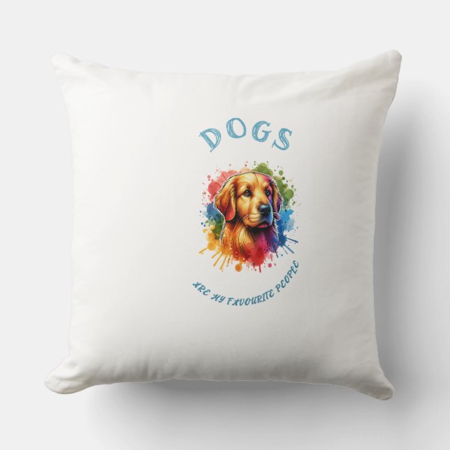 Dogs motif throw pillow (Front)