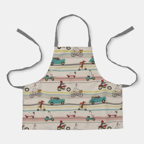 Dogs Moving in Vehicles Pattern Apron